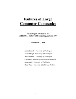 Failures of Large Computer Companies