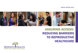 Reducing Barriers to Reproductive Healthcare Table of Contents