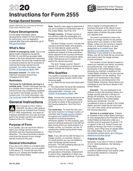 2020 Instructions for Form 2555