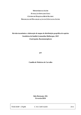 Ii Revisão Taxonômica E Elaboração De Mapas De Distribuição