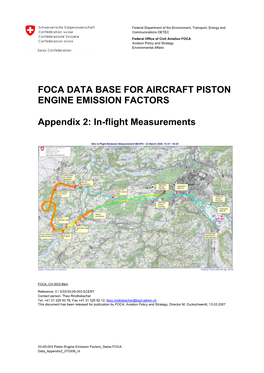 FOCA DATA BASE for AIRCRAFT PISTON ENGINE EMISSION FACTORS Appendix 2: In-Flight Measurements