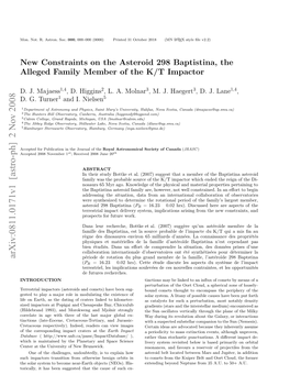 New Constraints on the Asteroid 298 Baptistina, the Alleged Family