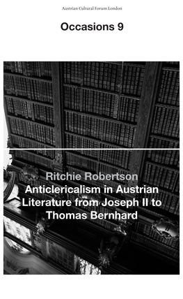 Occasions 9 Ritchie Robertson Anticlericalism in Austrian Literature