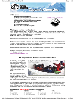 Mt. Brighton Hosts World Championship Sled Races Page 1