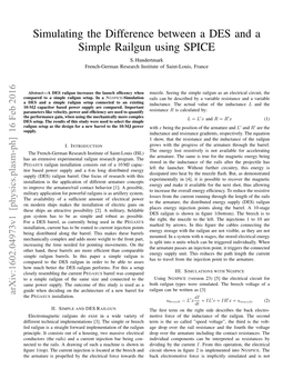 Simulating the Difference Between a DES and a Simple Railgun Using SPICE S