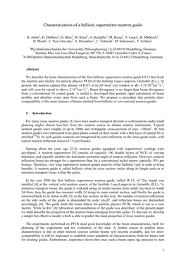 Characterization of a Ballistic Supermirror Neutron Guide