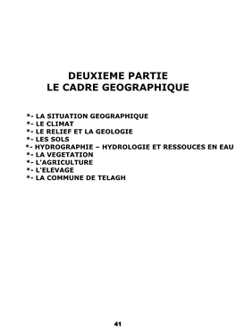 Le Cadre Geographique