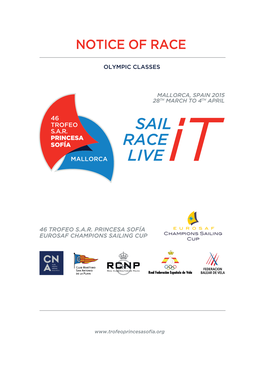 46 Trofeo S.A.R. Princesa Sofía Eurosaf Champions Sailing Cup Notice of Race