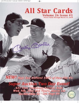 Dec 11 Cover.Qxd 1/25/2018 1:00 PM Page 1 Allall Starstar Cardscards Volumevolume 2626 Issueissue #1#1 Prices Valid Through March 15, 2018