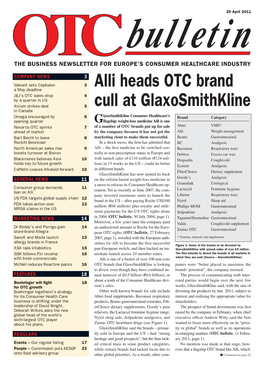 Alli Heads OTC Brand Cull at Glaxosmithkline