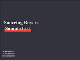 Sourcing Buyers Sample List Company Next Country United Kingdom