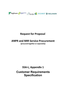 Request for Proposal ANPR and MIR Service Procurement