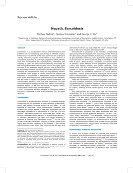 Hepatic Sarcoidosis