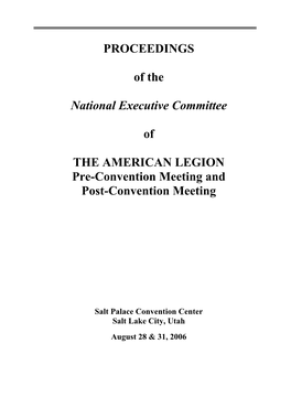 PROCEEDINGS of the National Executive Committee of THE