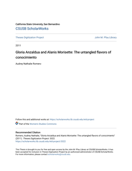 Gloria Anzaldua and Alanis Morisette: the Untangled Flavors of Conocimiento