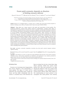 Forest Patch Symmetry Depends on Direction of Limiting Resource Delivery 1,2,3,5, 2,4 2,4 1 DANIEL E