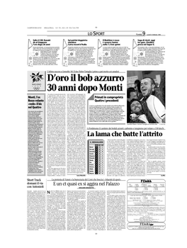 D'oro Il Bob Azzurro 30 Anni Dopo Monti