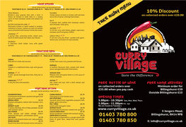 Curry Village Takeaway Menu Proof