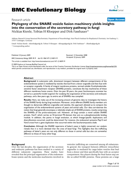 BMC Evolutionary Biology Biomed Central