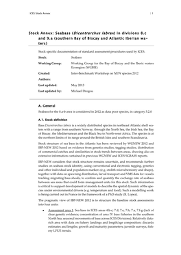 Stock Annex of European Seabass Viiicixa (2014)