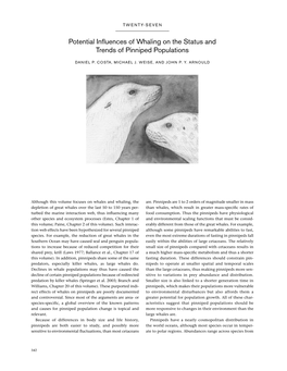 Potential Influences of Whaling on the Status and Trends of Pinniped