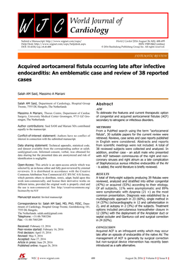 World Journal of Cardiology