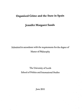 Organised Crime and the State in Spain