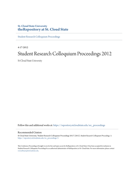 Student Research Colloquium Proceedings 2012 St Cloud State University