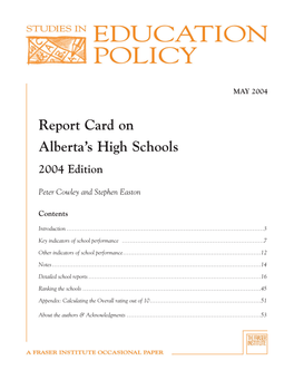 Report Card on Alberta's High Schools
