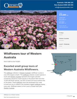 Small Group Tours of Western Australia Wildflowers