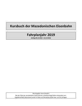 Kursbuch Mazedonien V4 Stationen Ohne Personenverkehr Verzeichnis Nicht Mehr Bedienter Verkehrsstationen (Kein Anspruch Auf Vollständig‐ Und Richtigkeit)