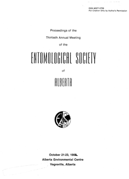 Proceedings of the Entomological Society of Alberta 1982