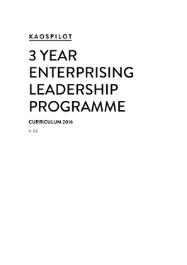 3 Year Enterprising Leadership Programme
