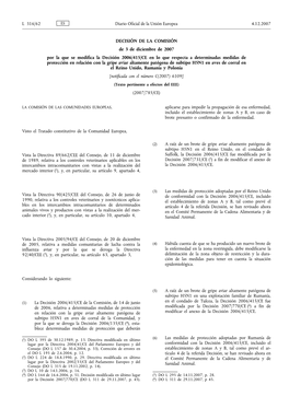 DECISIÓN DE LA COMISIÓN De 3 De Diciembre De 2007