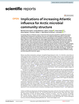 Implications of Increasing Atlantic Influence for Arctic Microbial