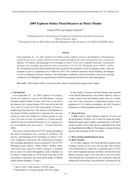 2009 Typhoon Ondoy Flood Disasters in Metro Manila