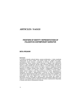 Articles / Saggi