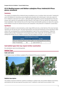 G3.6 Mediterranean and Balkan Subalpine Pinus Heldreichii-Pinus Peuce Woodland