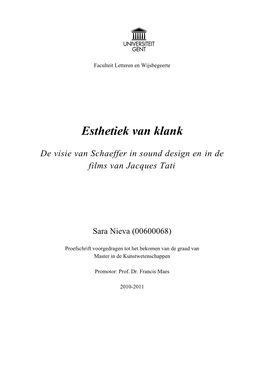 Esthetiek Van Klank