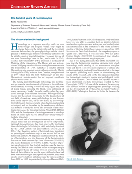 One Hundred Years of Haematologica