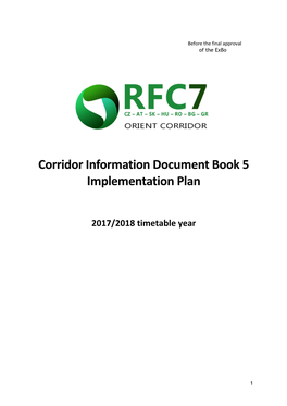 Corridor Information Document Book 5 Implementation Plan