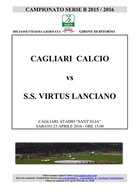 Cagliari-Virtus Lanciano