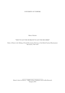 Roles of Music in the Making of Social Movements: the Case of the British Nuclear Disarmament Movement, 1958–1963