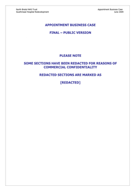 Appointment Business Case (Public Version Redactions Reviewed August 2015).Pdf