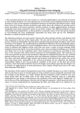 Pablo C. Díaz City and Territory in Hispania in Late Antiquity [A Stampa in Towns and Their Territories Between Late Antiquity and the Early Middle Ages, a Cura Di G