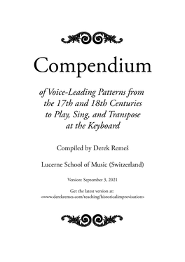 Of Voice-Leading Patterns from the 17Th and 18Th Centuries to Play, Sing, and Transpose at the Keyboard