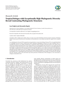 Tropical Refuges with Exceptionally High Phylogenetic Diversity Reveal Contrasting Phylogenetic Structures