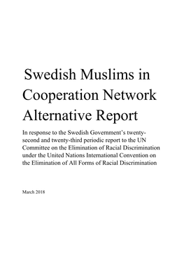 Swedish Muslims in Cooperation Network Alternative Report
