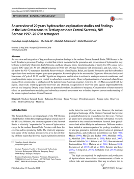 An Overview of 20 Years' Hydrocarbon Exploration Studies and Findings In