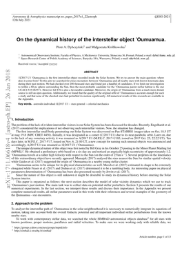 On the Dynamical History of the Interstellar Object 'Oumuamua